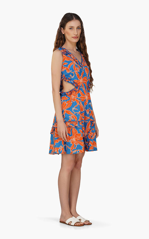 Set of 6 Apricot Beauty Printed Short Dress  (S,M,L)