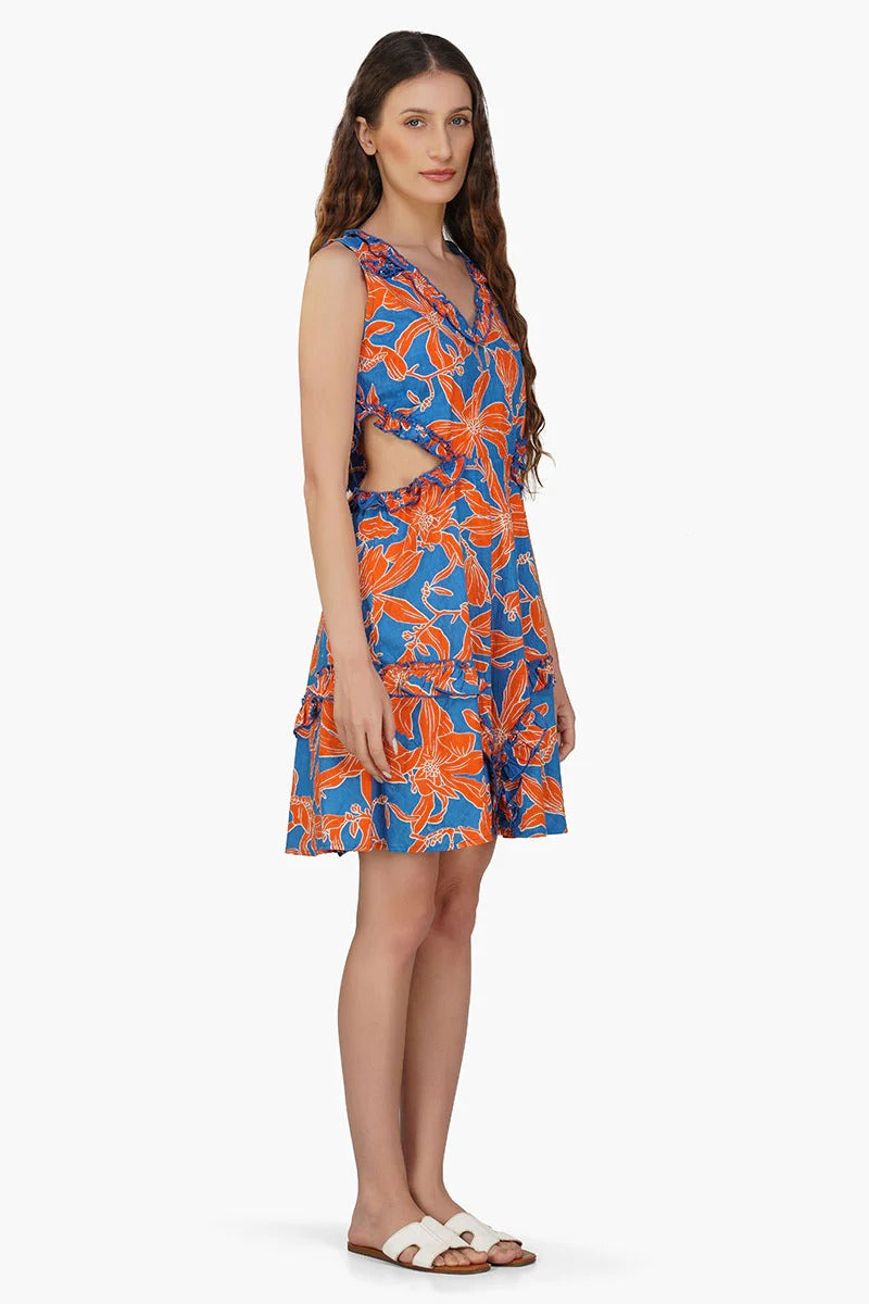 Set of 6 Apricot Beauty Printed Short Dress  (S,M,L)