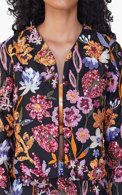 Midnight Floral Embellished Jacket