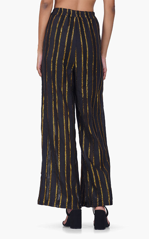 Set of 6 Gold Charm Black Pants (S,M,L)