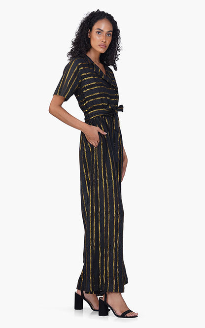 Set of 6 Gold Charm Black Jumpsuit (S, M & L)