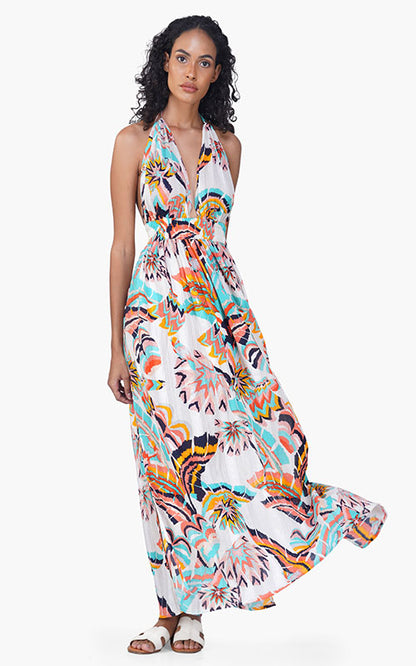 Set of 6 Sunflora Halter Neck Maxi Dress (S,M,L)