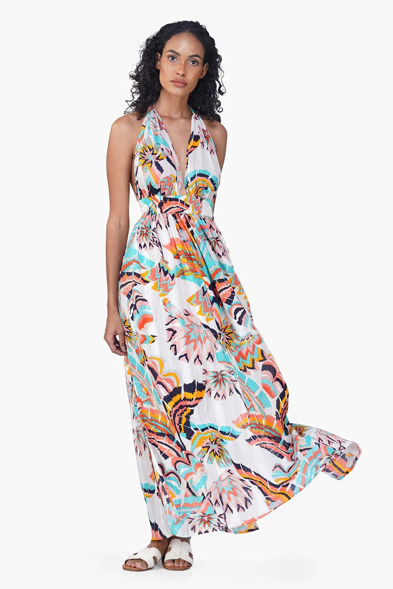 Set of 6 Sunflora Halter Neck Maxi Dress (S,M,L)