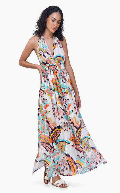 Set of 6 Sunflora Halter Neck Maxi Dress (S,M,L)