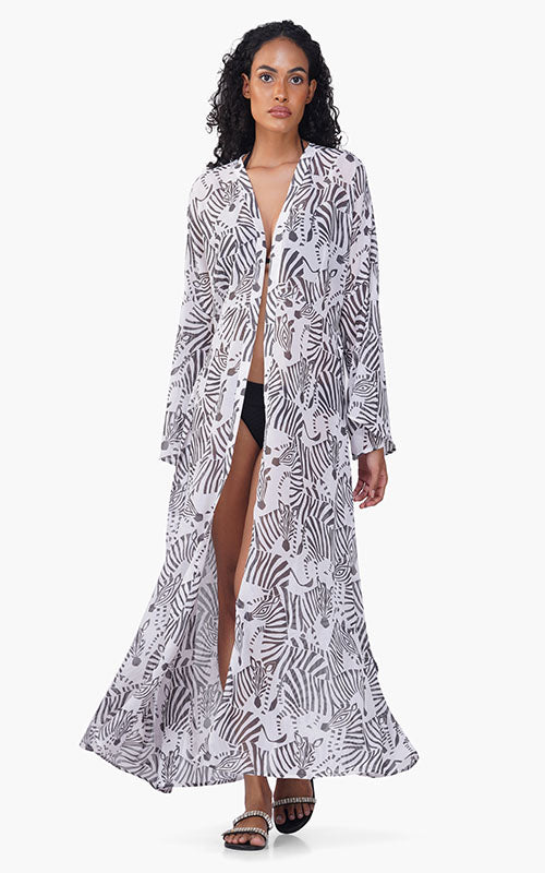 Set of 6 Zebra Kimono Cover Up (S,M,L)