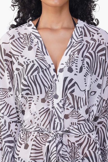 Set of 6 Zebra Kimono Cover Up (S,M,L)