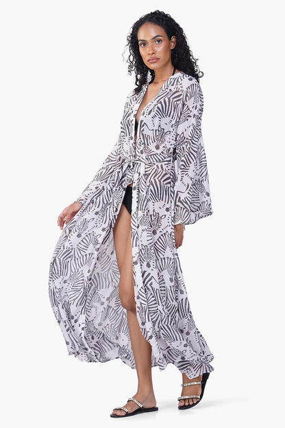 Set of 6 Zebra Kimono Cover Up (S,M,L)