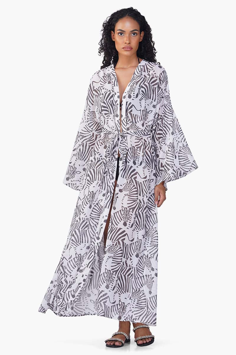 Set of 6 Zebra Kimono Cover Up (S,M,L)