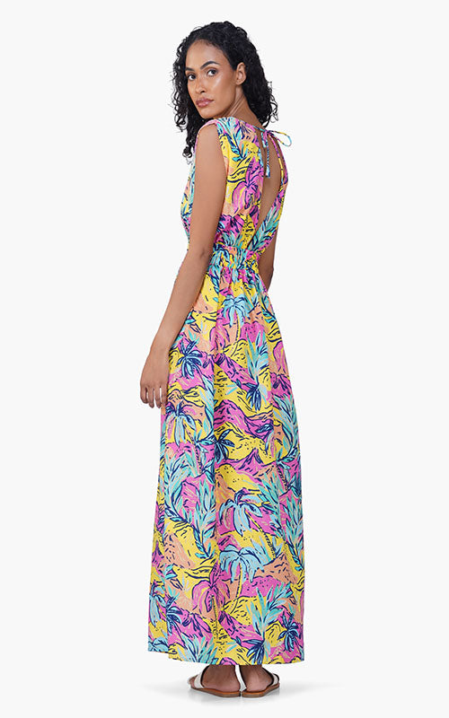 Set of 6 Watercolor Floral Maxi Dress (S,M,L)