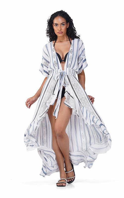 Set of 6 Gianna Striped Kimono Cover Up (S,M,L)