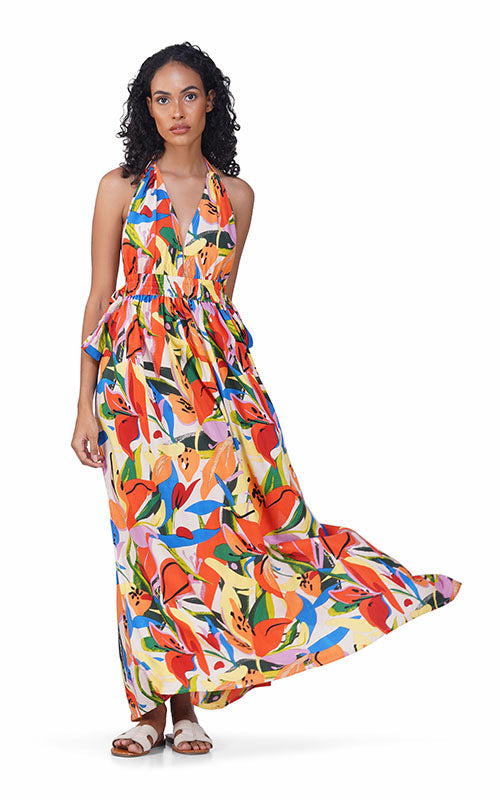 Set of 6 Flower Essence Printed Cover Up Dress (S,M,L)