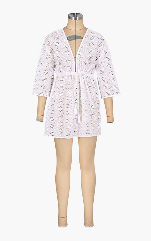Set of 6 Cabo Floral Schiffly Cover Up Dress (S,M,L)