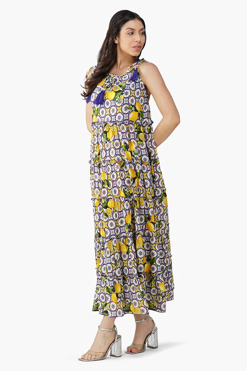 Set of 6 Citrus Lemon Maxi Dress (S,M,L)