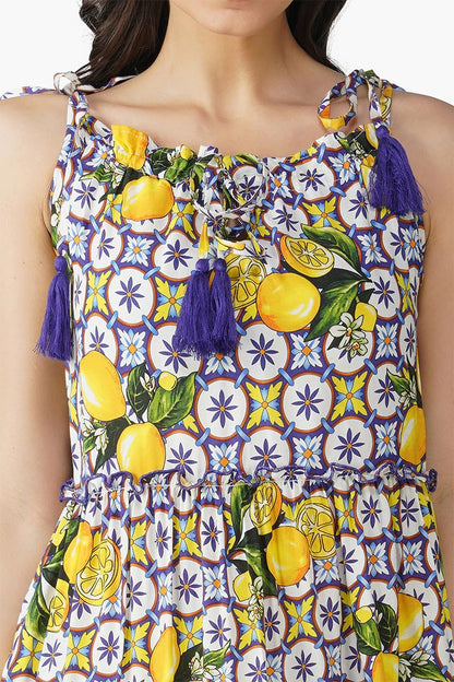 Set of 6 Citrus Lemon Maxi Dress (S,M,L)