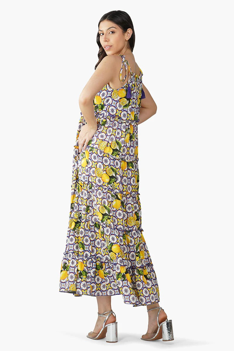 Set of 6 Citrus Lemon Maxi Dress (S,M,L)