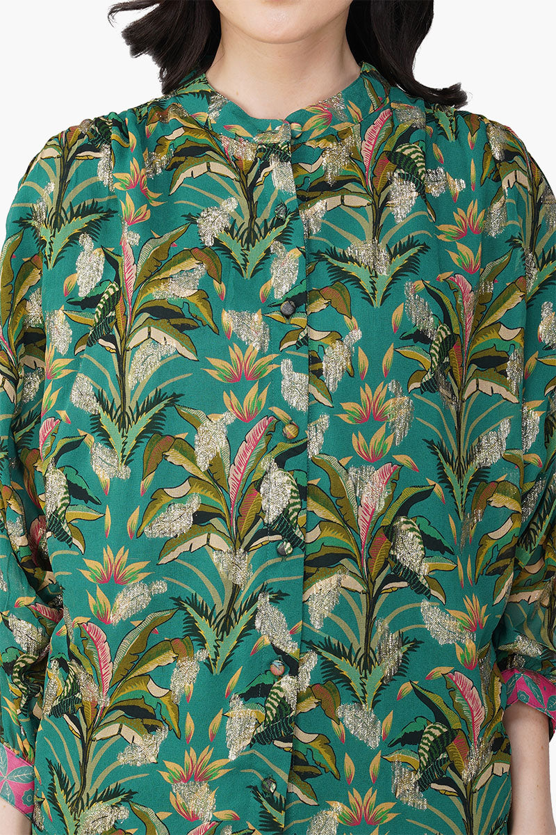 Set of 6 Tropical Ash Leaf Printed Shirt (S,M,L)