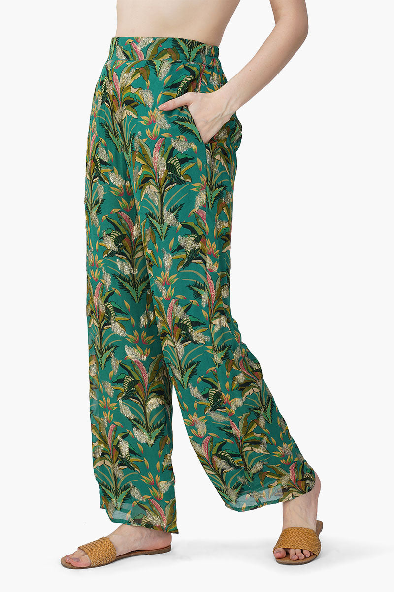 Set of 6 Tropical Ash Leaf Printed Pants (S,M,L)