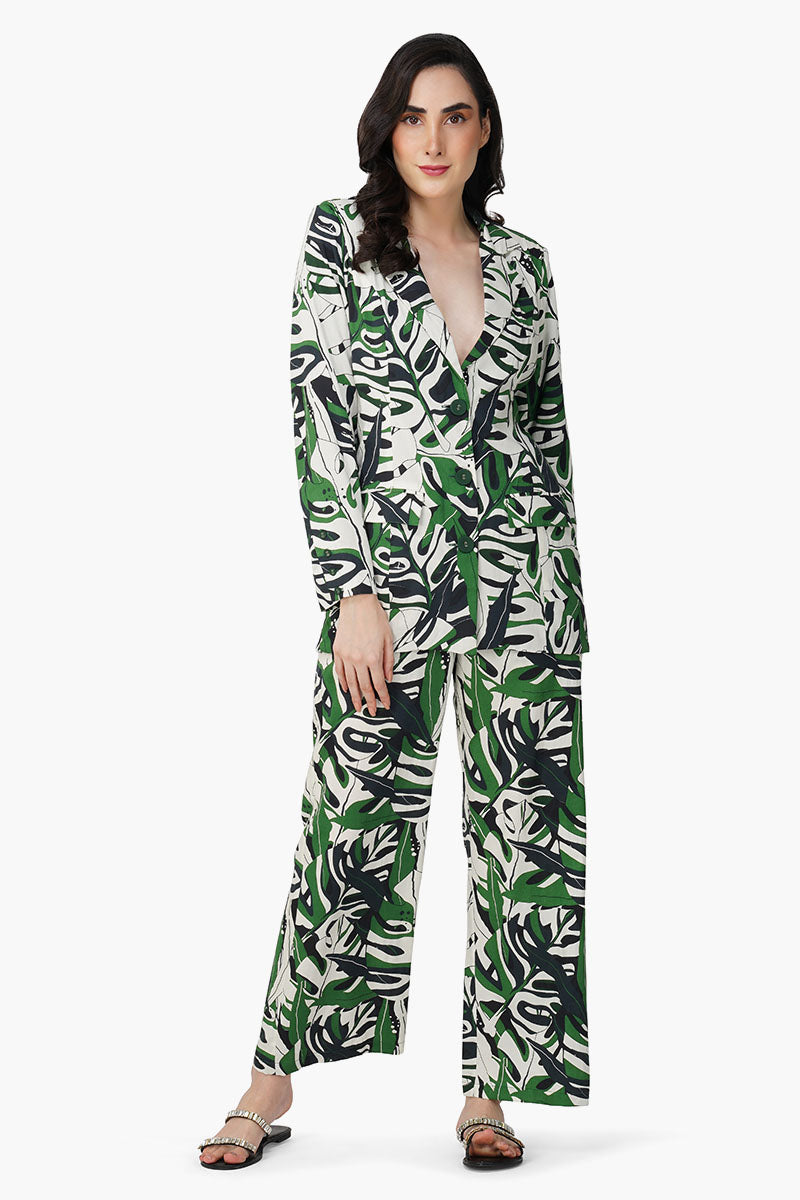 Set of 6 Green Birch Tropical Printed Blazer (S,M,L)