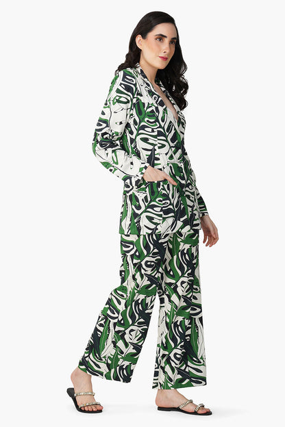 Set of 6 Green Birch Tropical Printed Blazer (S,M,L)