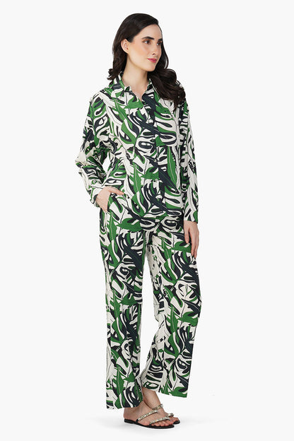 Set of 6 Green Birch Tropical Printed  Shirt (S,M,L)