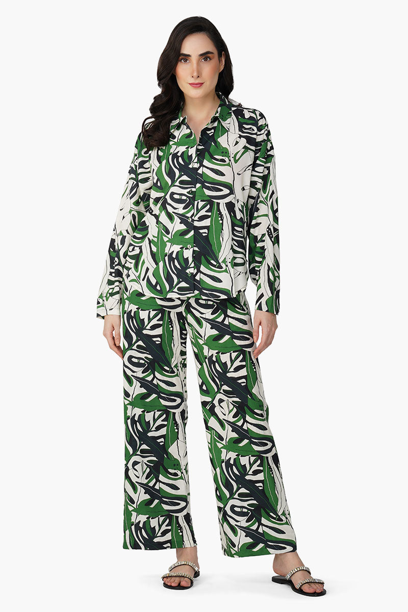 Set of 6 Green Birch Tropical Printed  Shirt (S,M,L)