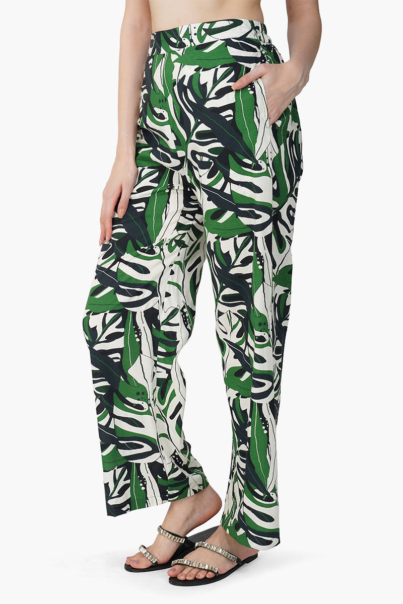 Set of 6 Green Birch Tropical Printed Pants (S,M,L)