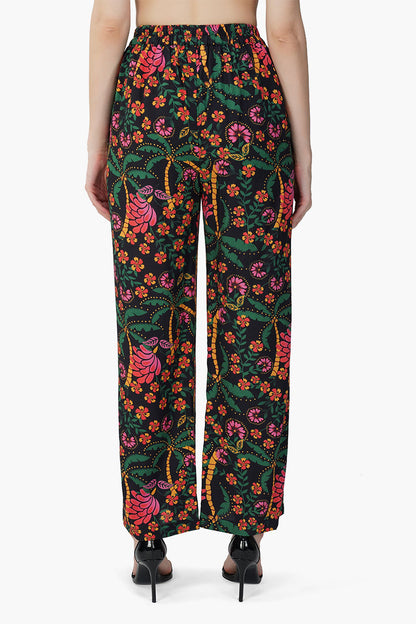 Set of 6 Black Autumn Flora Pants (S,M,L)