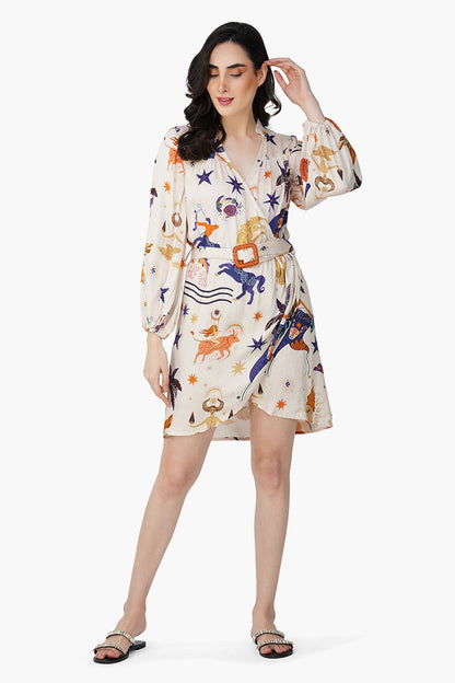 Set of 6 Day Dream Celestial Printed Short Dress (S,M,L)