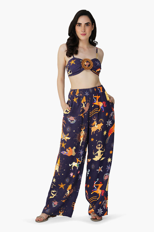 Set of 6 Dark Night Celestial Printed Crop Top (S,M,L)