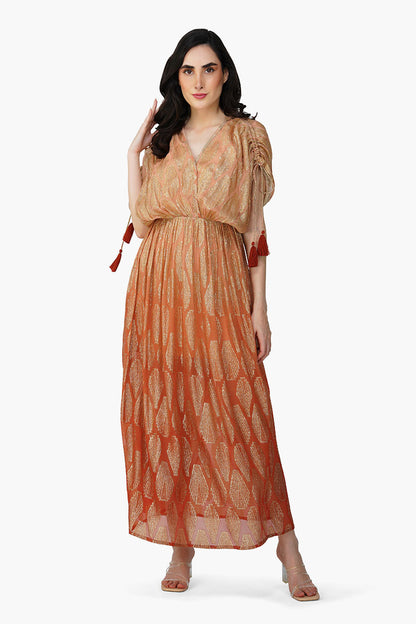 Set of 6 Sandstone Lurex Ombray Maxi Dress (S,M,L)