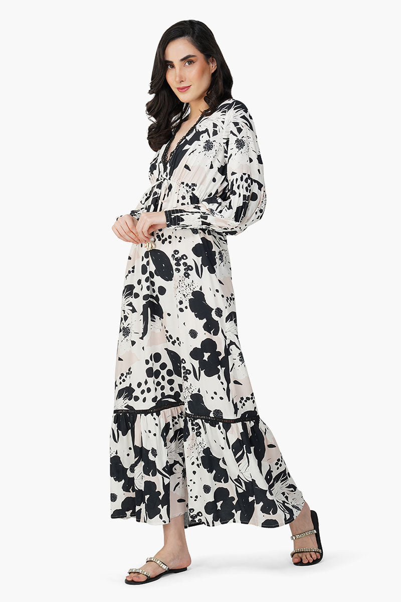 Set of 6  Garden Of Flower Printed Maxi Dress (S,M,L)