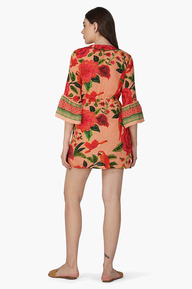 Set of 6 Coral Blossom Short Dress (S,M,L)