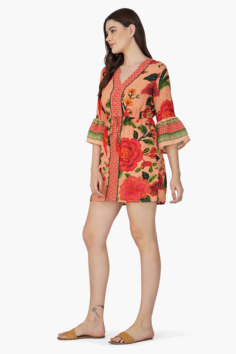 Set of 6 Coral Blossom Short Dress (S,M,L)