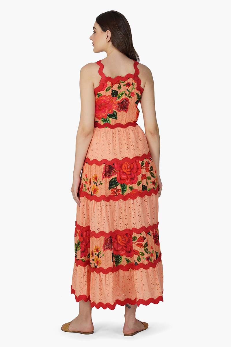 Set of 6 Coral Blossom Mix match Maxi Dress (S,M,L)