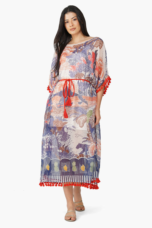 Set of 6 Taste Of Blue Tropics Kaftan (S,M,L)