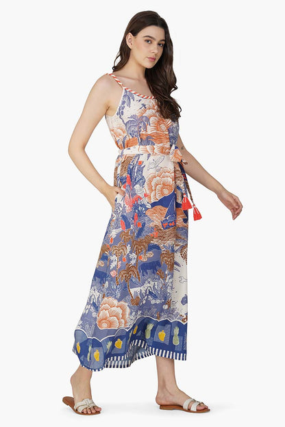 Set of 6 Taste Of Blue Tropics Maxi Dress (S,M,L)