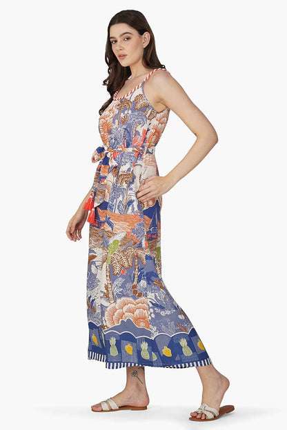 Set of 6 Taste Of Blue Tropics Maxi Dress (S,M,L)