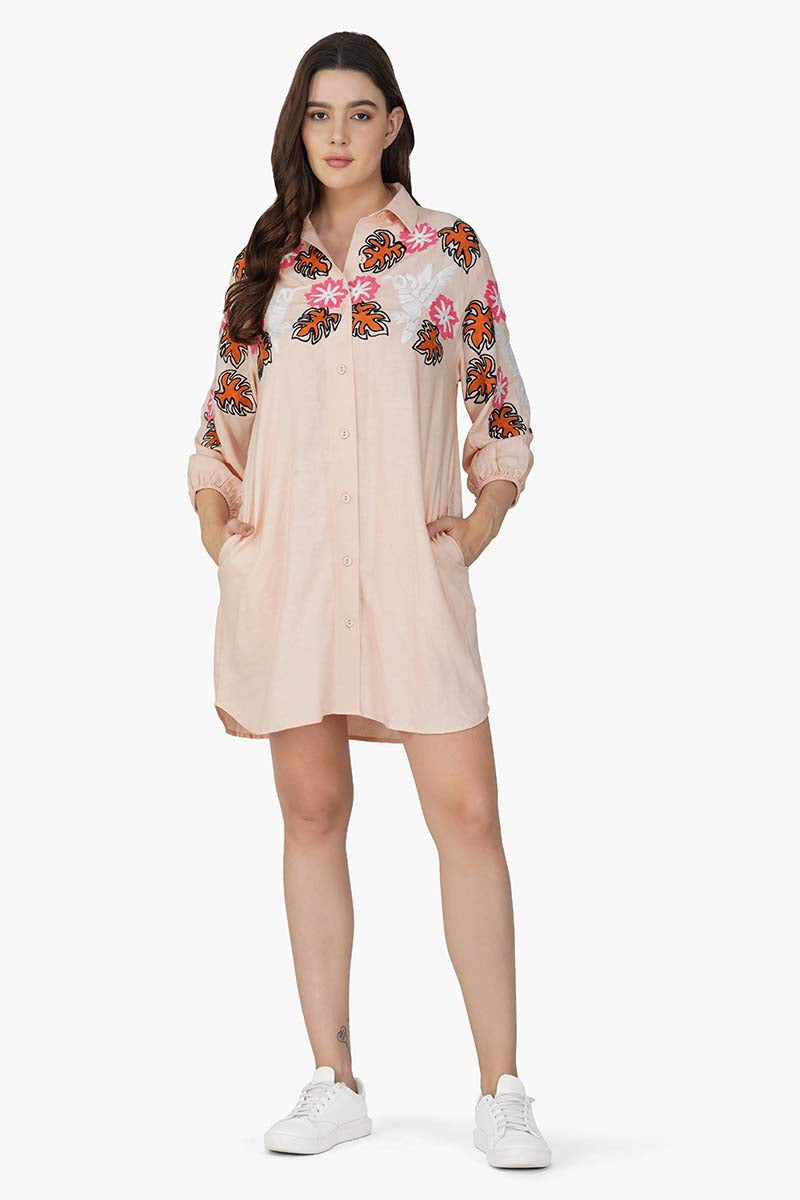 Set of 6 Secret Flora Farm Embellished Shirt Dress (S,M,L)