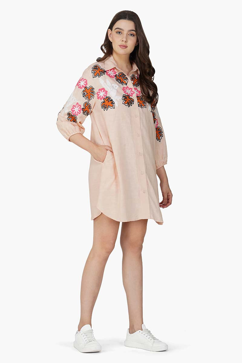 Set of 6 Secret Flora Farm Embellished Shirt Dress (S,M,L)