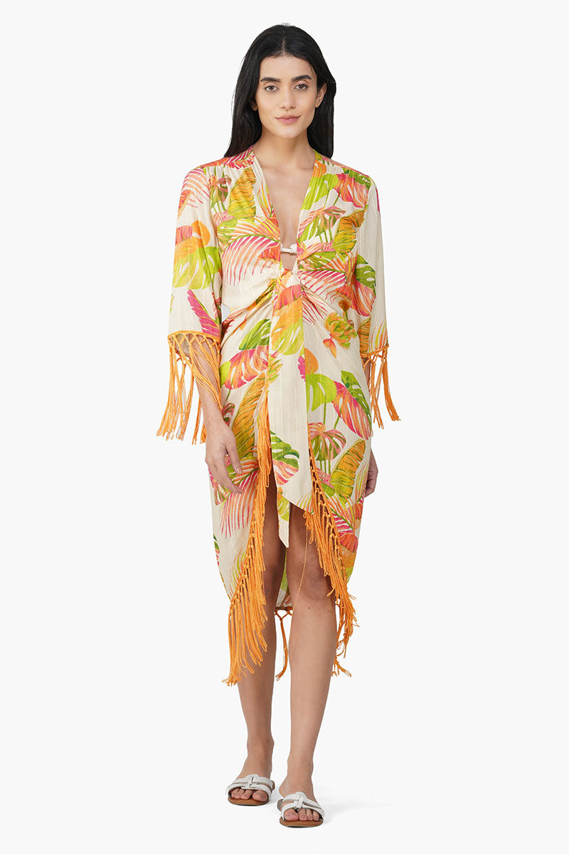 Set of 6 Dua Multi Tropic Printed Cover Up (S,M,L)