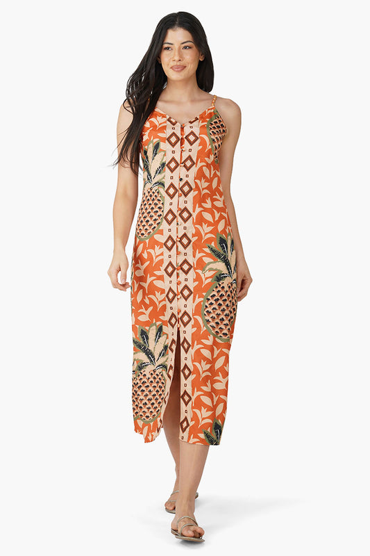 Set of 6 Leafy Pina Printed Maxi Dress (S,M,L)