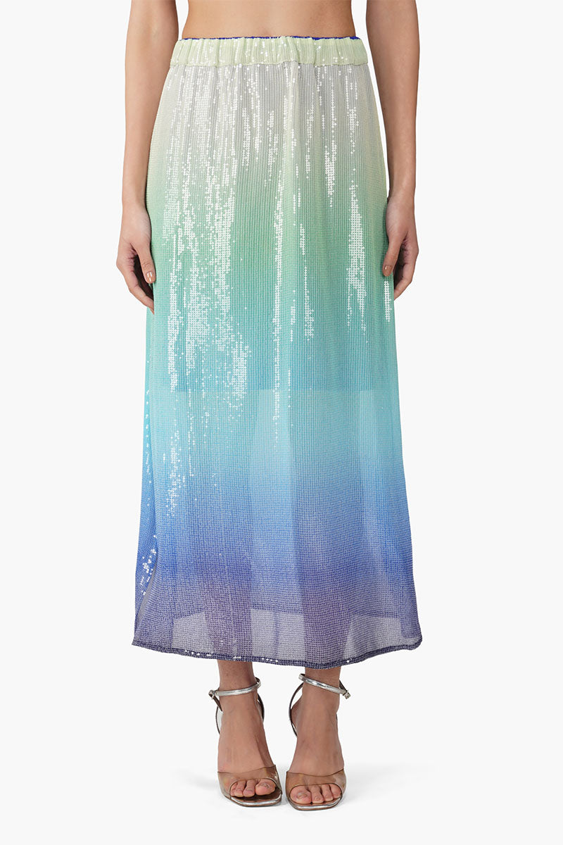 Set of 6 Aqua Ombre Embellished Skirt (S,M,L)