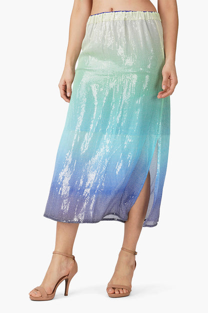 Set of 6 Aqua Ombre Embellished Skirt (S,M,L)