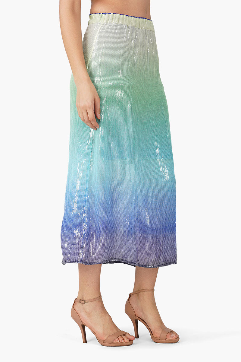 Set of 6 Aqua Ombre Embellished Skirt (S,M,L)