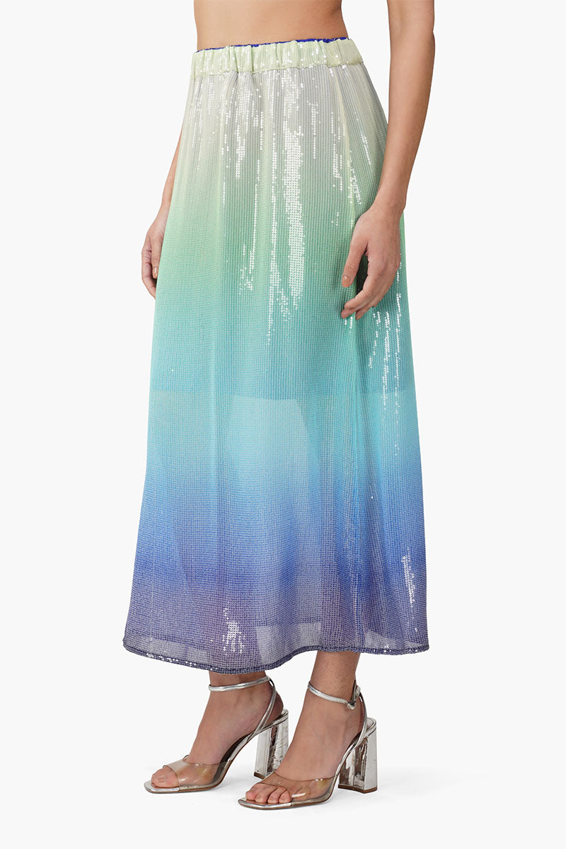 Set of 6 Aqua Ombre Embellished Skirt (S,M,L)