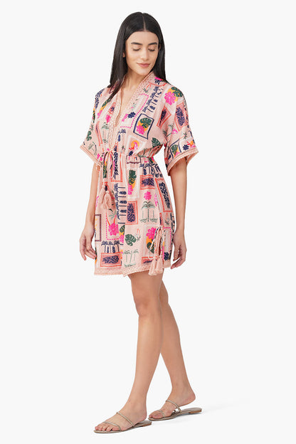 Set of 6 Manicured Farm Print Short Dress (S,M,L)