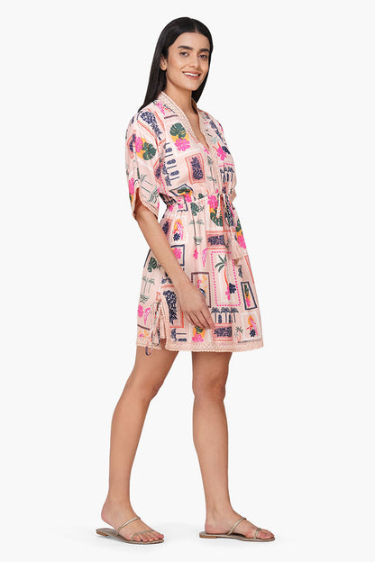 Set of 6 Manicured Farm Print Short Dress (S,M,L)