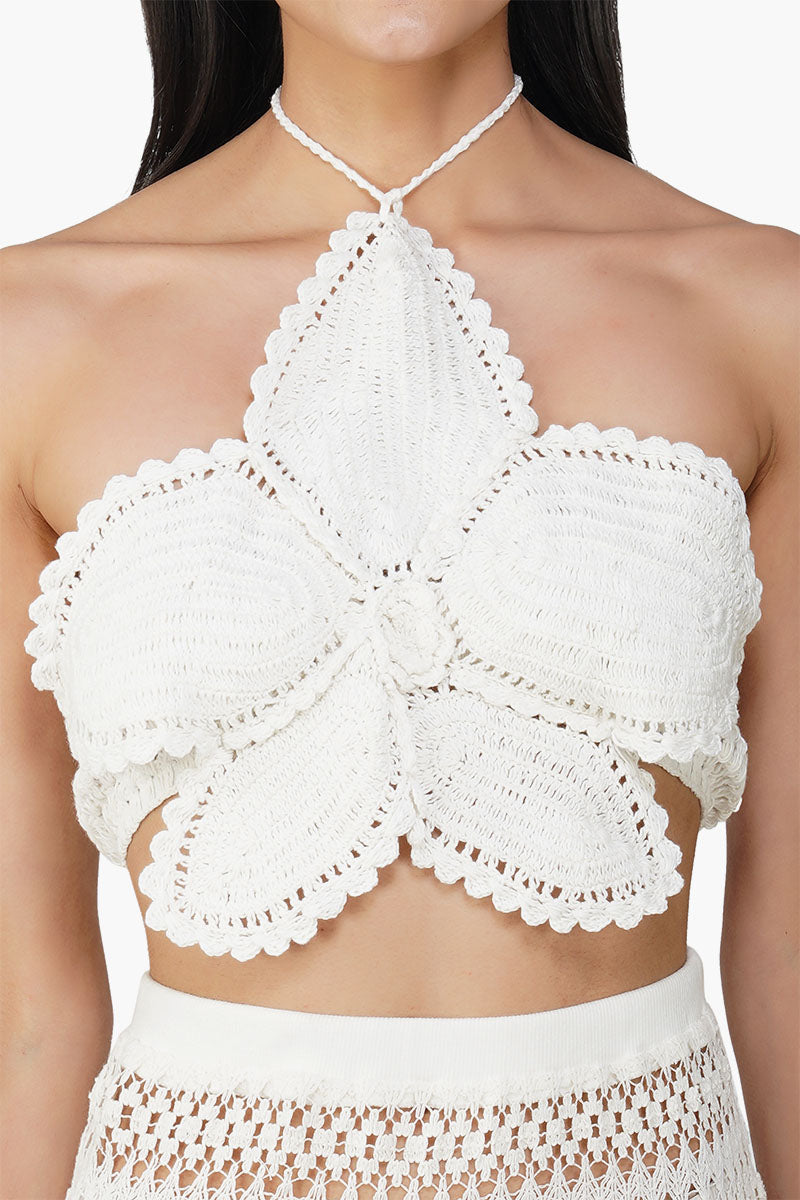 Set of 6 White Lily Crochet Top (S,M,L)