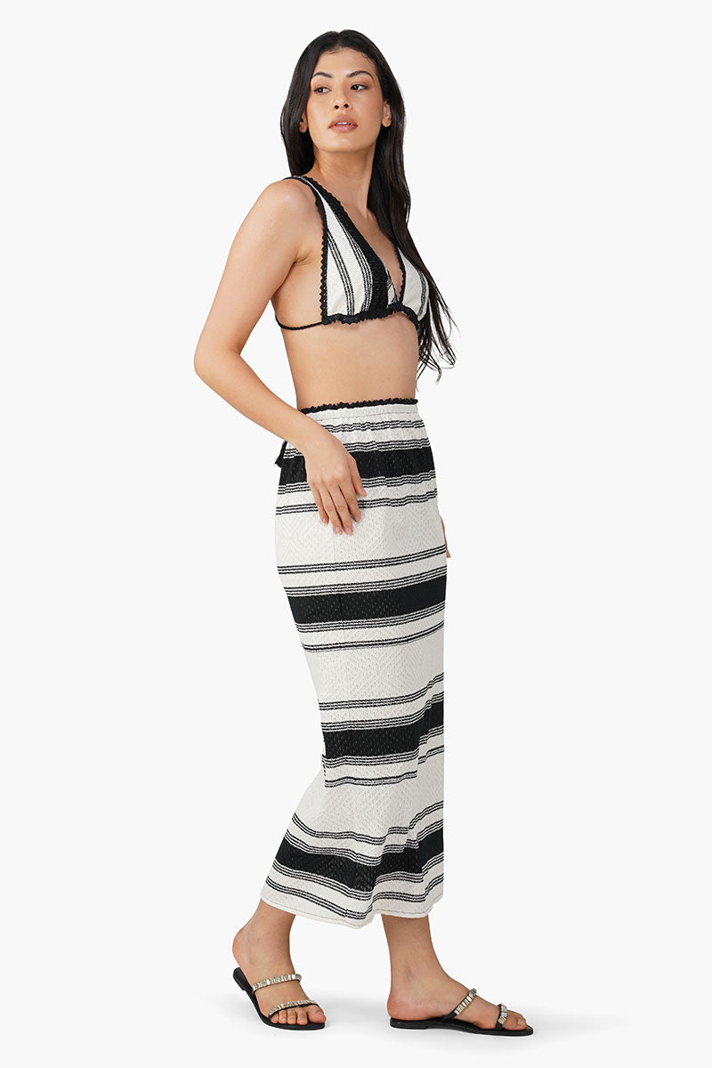 Set of 6 B/W Jacquard Strip Skirt Coord Set (S,M,L)