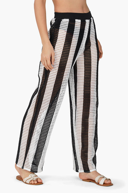 Set of 6 Charcoal Stripe Crochet Pants (S,M,L)